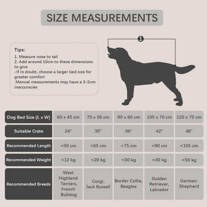 Pawluo Medium Dog Bed – Washable Calming Plush Mattress with Anti-Slip Bottom