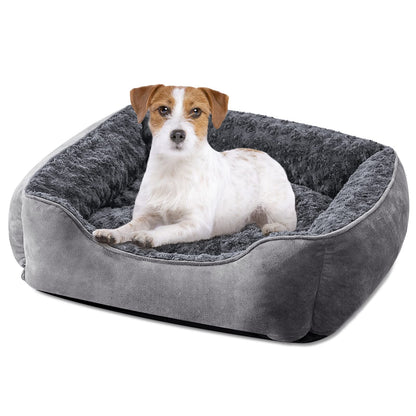 Pawluo Medium Dog Bed – Washable Anti-Anxiety Plush Mattress with Non-Slip Bottom