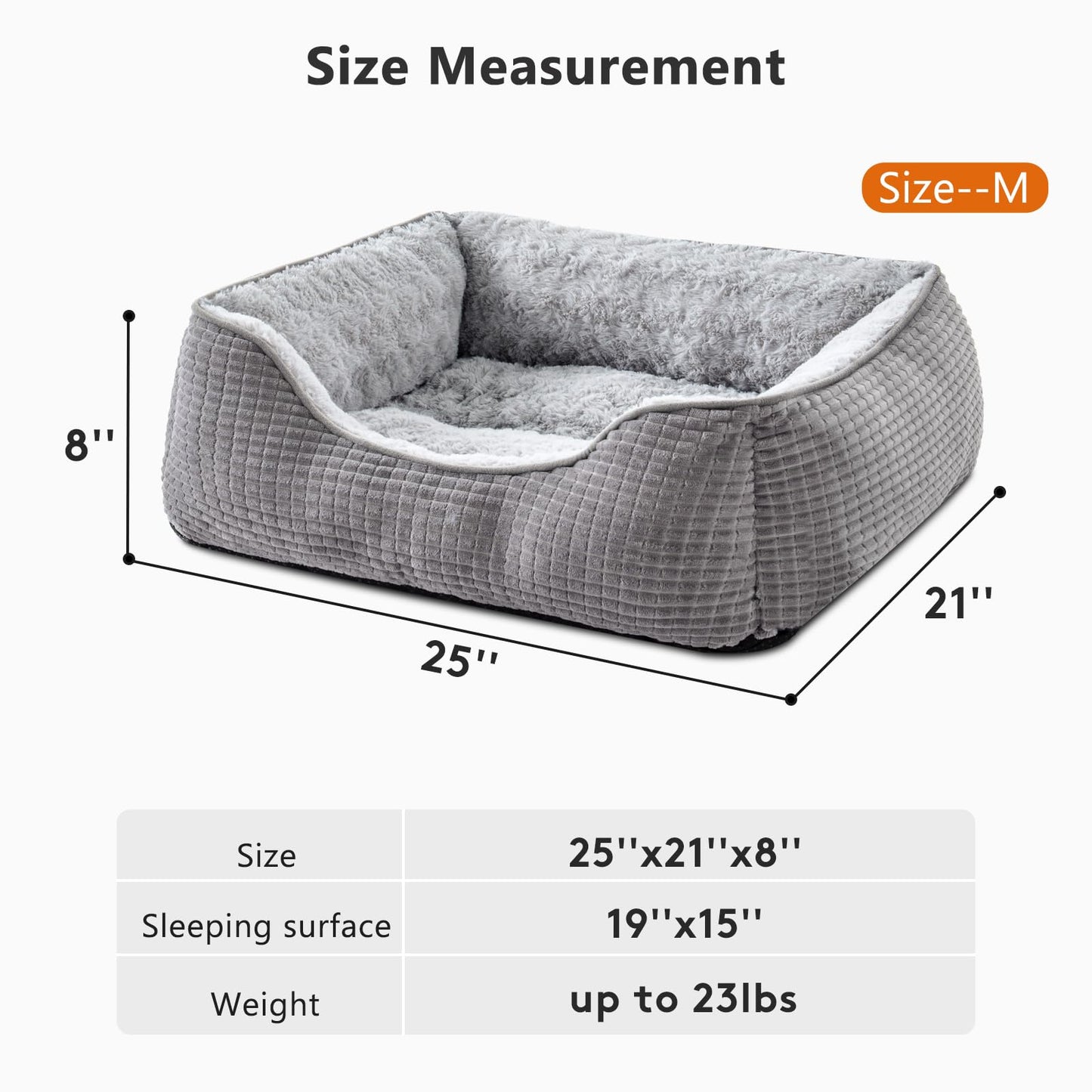 Pawluo Orthopedic Dog Bed – Washable Calming Bed with Raised Edges & Non-Slip Bottom