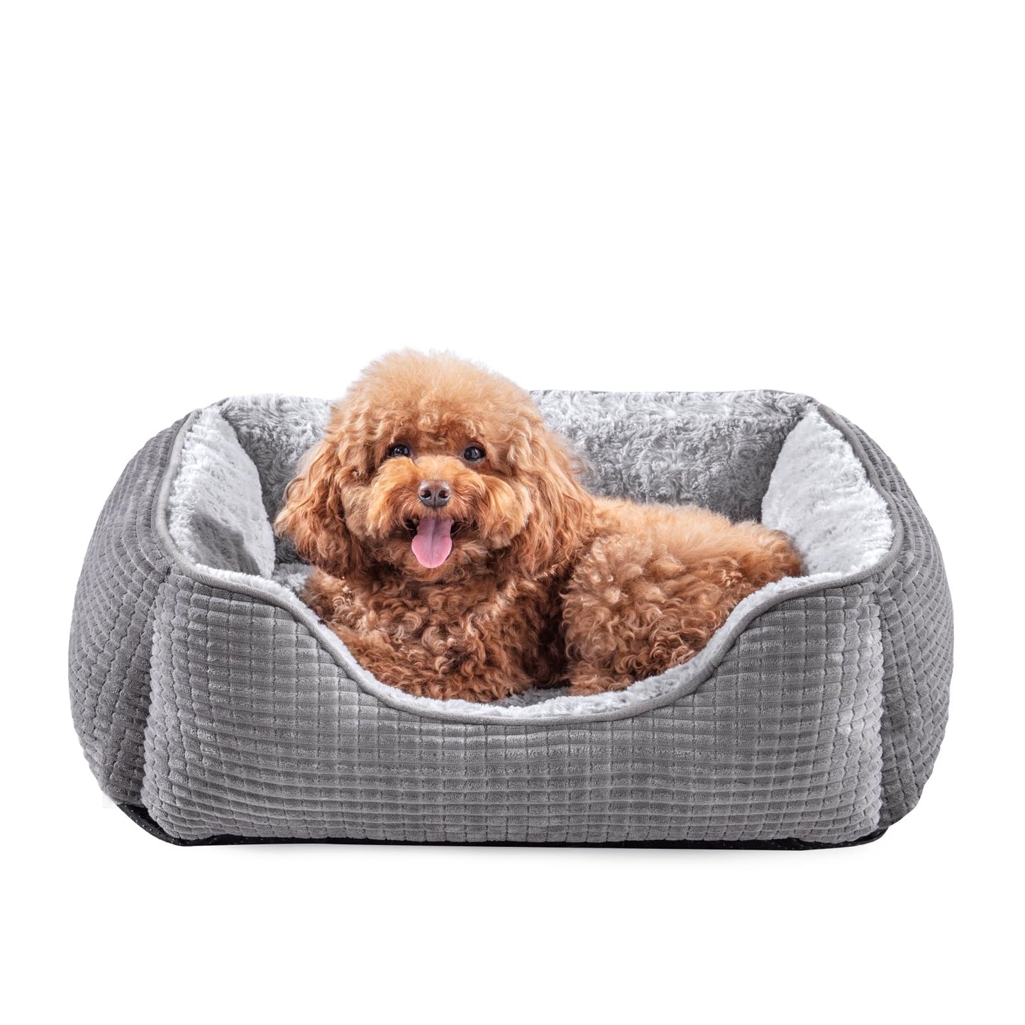 Pawluo Orthopedic Dog Bed – Washable Calming Bed with Raised Edges & Non-Slip Bottom