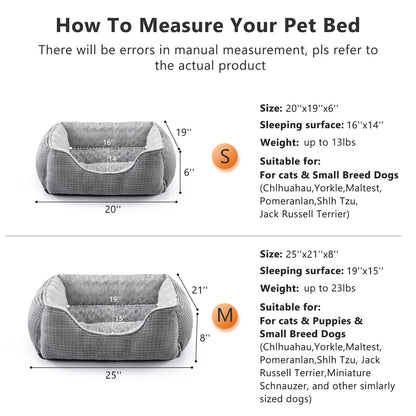 Pawluo Orthopedic Dog Bed – Washable Calming Bed with Raised Edges & Non-Slip Bottom