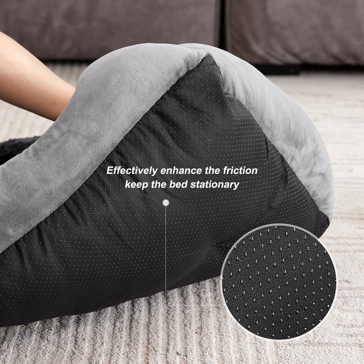 Pawluo Medium Dog Bed – Washable Anti-Anxiety Plush Mattress with Non-Slip Bottom