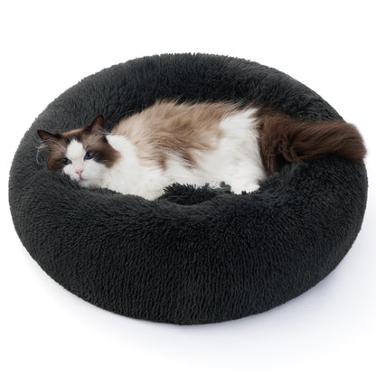 Pawluo Calming Donut Bed – Washable Round Bed for Small Dogs & Cats