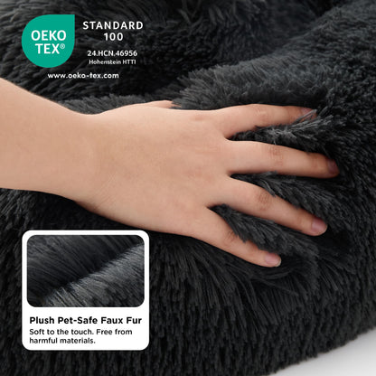 Pawluo Calming Donut Bed – Washable Round Bed for Small Dogs & Cats